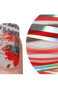 Nailartfolie-Zebra-rot